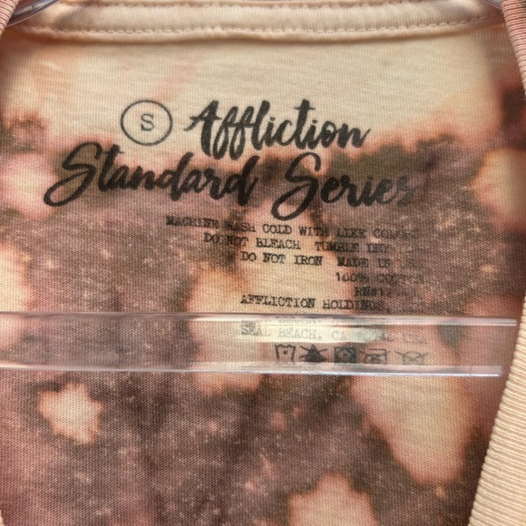 Affliction Standard Series T Shirt Women S Tie Dye Pink Brown Studs Biker Grunge - Picture 3 of 12